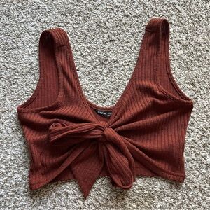 NWOT Women’s Shein Front Tie Cropped Tank Top size Medium